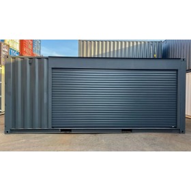 Contenedor marítimo de 20 pies con persiana enrollable: práctico, resistente y versátil