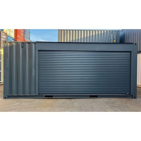 Contenedor marítimo de 20 pies con persiana enrollable: práctico, resistente y versátil