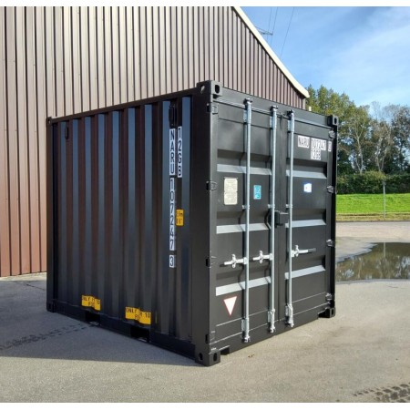 Contenedor de almacenamiento de 10 pies: compacto, seguro y duradero - Negro
