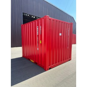 Contenedor de almacenamiento de 10 pies: compacto, seguro y duradero - Rojo